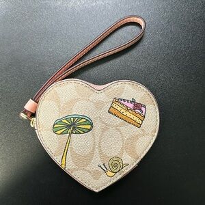 Coach X Observed By Us Heart Coin Case